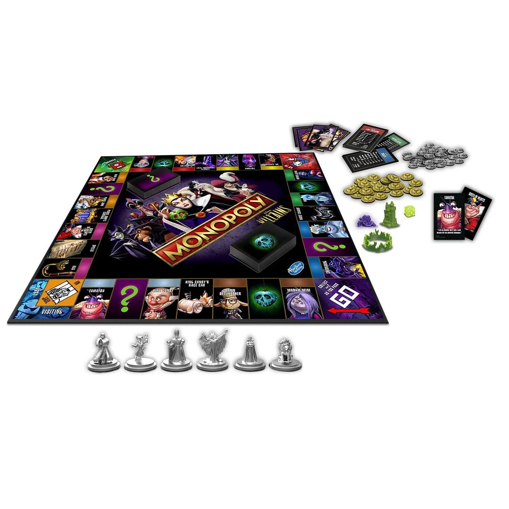 Monopoly : édition Disney Villains, jeu de plateau pour enfants, pour jouer avec les méchants de Disney, à partir de 8 ans