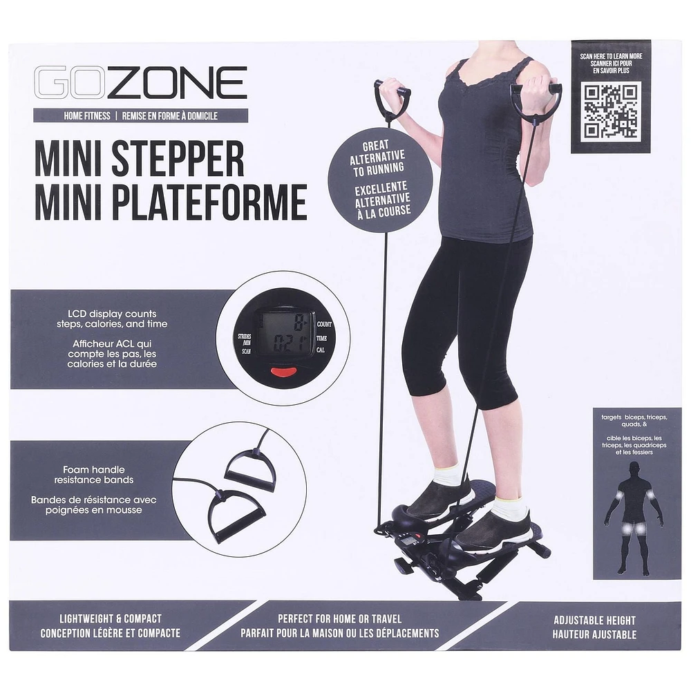 Mini escalier d’entraînement GoZone – Noir Avec tubes de résistance