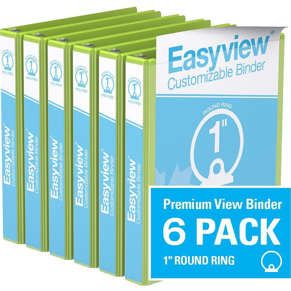 Davis Group, Easyview Premium, Round Ring, Customizable, View Binder, 6 Pack