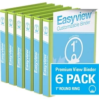 Davis Group, Easyview Premium, Round Ring, Customizable, View Binder, 6 Pack