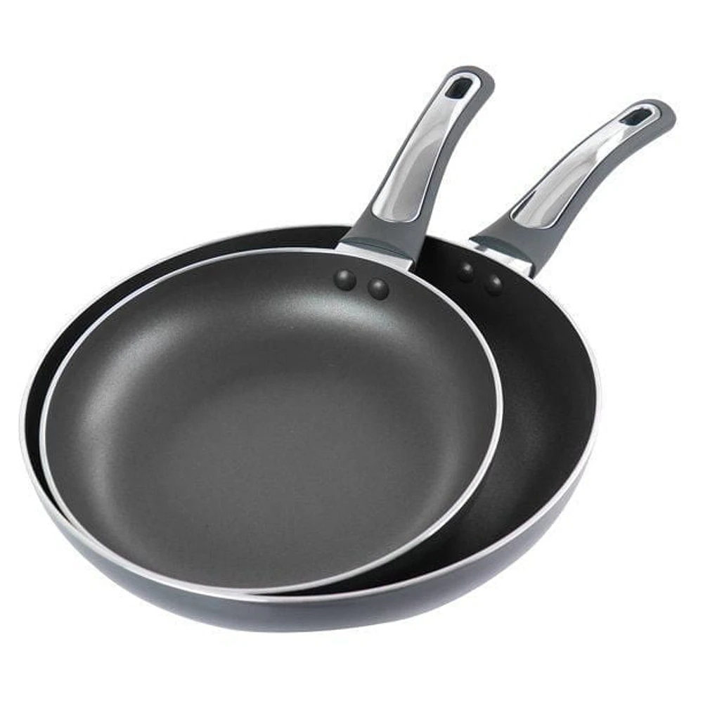 Oster Legacy 2 Piece 10" & 8" Frying Pan, Grey