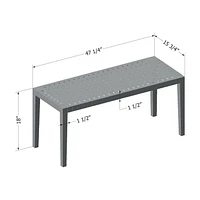 Banc en bois et en corde de la collection Balka South Shore
