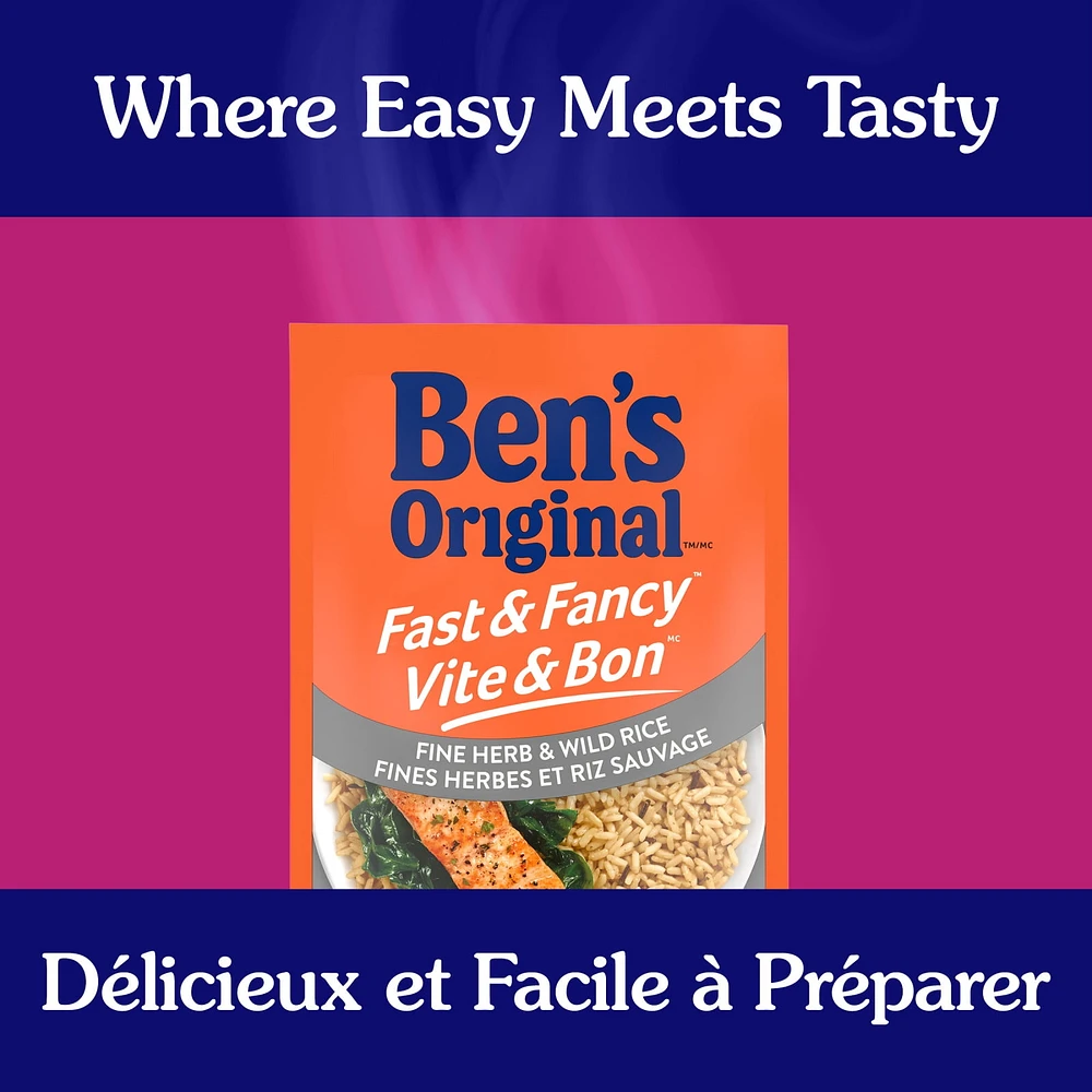 BEN'S ORIGINAL FAST & FANCY Fine Herb & Wild Rice, 132g pouch, Perfect Every Time™