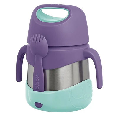 b.box - Insulated Food Jar with Spork for Toddlers Easy open container for Toddlers Stainless Steel, 5hrs + of perfect temperatures Dishwasher safe, BPA Free