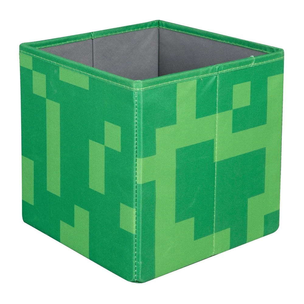 Minecraft Set of 2 Fabric Storage Boxes - Creeper Head/Crate<br>