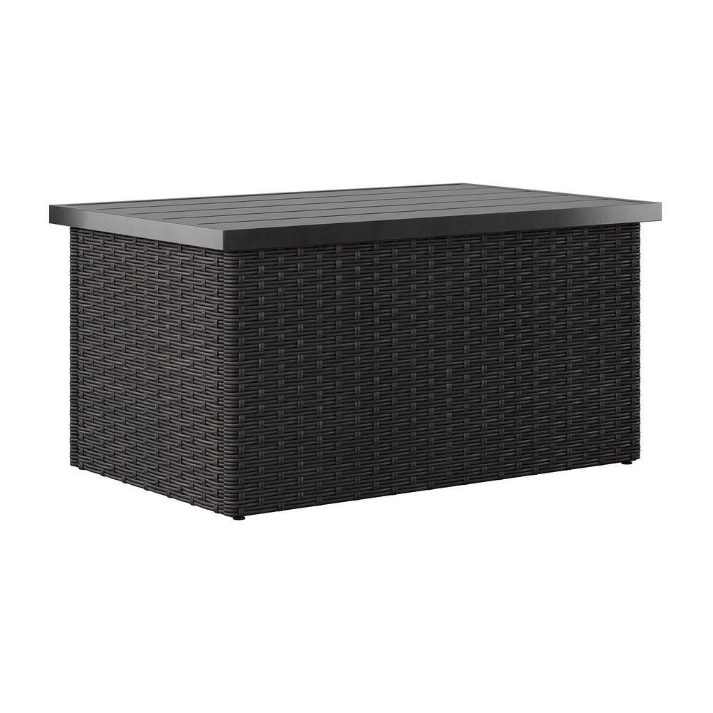 Ensemble sectionnel de patio Brisbane 6 pièces en osier résistant à la rouille avec table basse