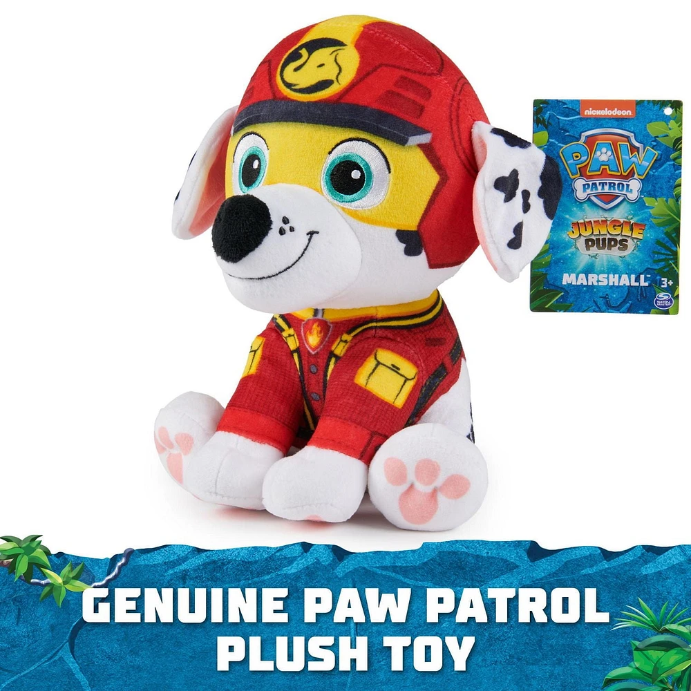 PAW Patrol Jungle Pups, Peluche Zuma de 20,3 cm, animal en peluche pour les garçons et les filles à partir de 3 ans