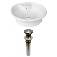 American Imaginations AI-31399 16,5 pouces W au-dessus du navire blanc de compteur pour le perçage de centre de 1 trou