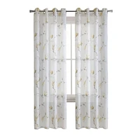 Loft Living Synergy, panneau de rideau à oeillets faux lin diaphane imprimé floral 52" x 63", corail