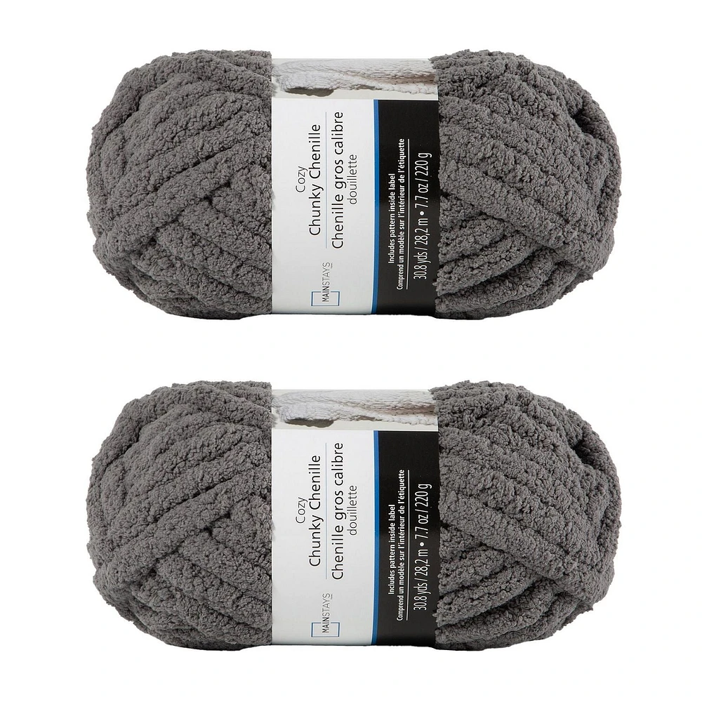 Lot de 2 fils de polyester gris Mainstays