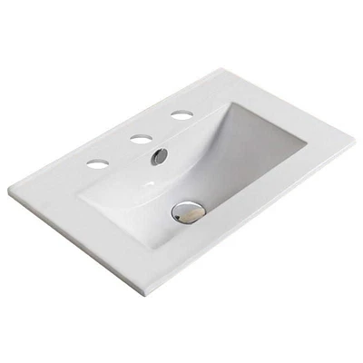 American Imaginations AI-28612 19,9 pouces W 16,6 pouces. D Dessus en céramique de couleur blanche pour 3H8 po. Robinet