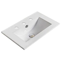 American Imaginations AI-28612 19,9 pouces W 16,6 pouces. D Dessus en céramique de couleur blanche pour 3H8 po. Robinet