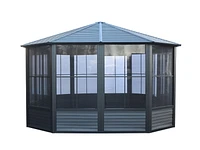 Florence Solarium Metal Roof 12'x15' Black