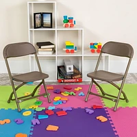 Lot de 2 pièces - Chaise pliante en plastique brun pour enfants