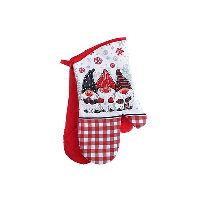 Christmas Oven Mitts 2Pcs Triple Gnome - Ensemble De 2