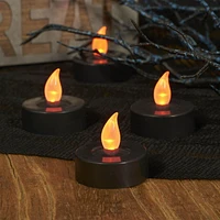 Way to Celebrate 4-Count LED Flickering Tealight Candles, Black