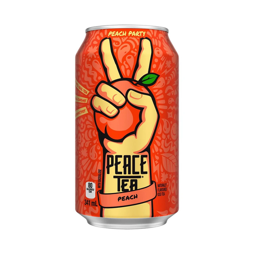 Peace Tea Peach Party Cans, 341 mL, 12 Pack, 12 x 341 mL