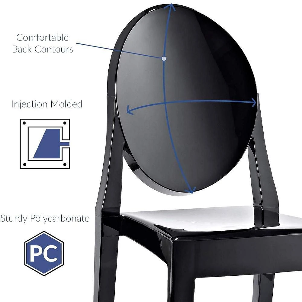 Heavenly Collection Plastique Noir Chaise Sans Bras