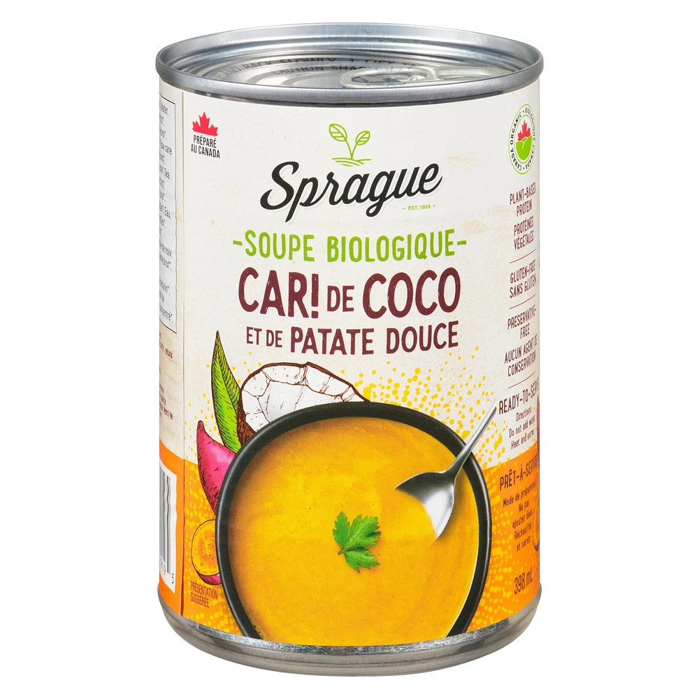 Sprague Organic Coconut Curry Soup, 398ml Reheat and Serve