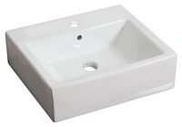 American Imaginations 21 po Ensemble de récipients blancs au-dessus du comptoir W pour robinet central à 1 trou AI-30093
