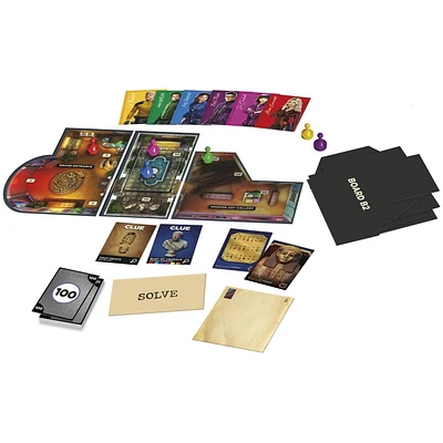 Clue Vol au musée, jeu d'enquête façon Escape Game, jeu de plateau coopératif familial, à partir de 10 ans, 1 à 6 joueurs