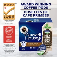 Maxwell House Colombian Coffee 100% Compostable K Cup Coffee Pods, 30 Pods, 292g, 30 pods