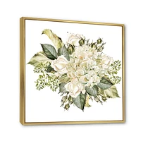 Designart Beau Bouquet Avec Hudrangea et Roses ART MURAL À CADRE FLOTTÉ