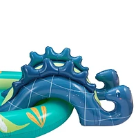 Bluescape Centre De Jeu Dinosaure Toboggan aquatique doux avec jeux et jouets gonflables, Pulvérisateur d'eau intégré, Âge : 2+