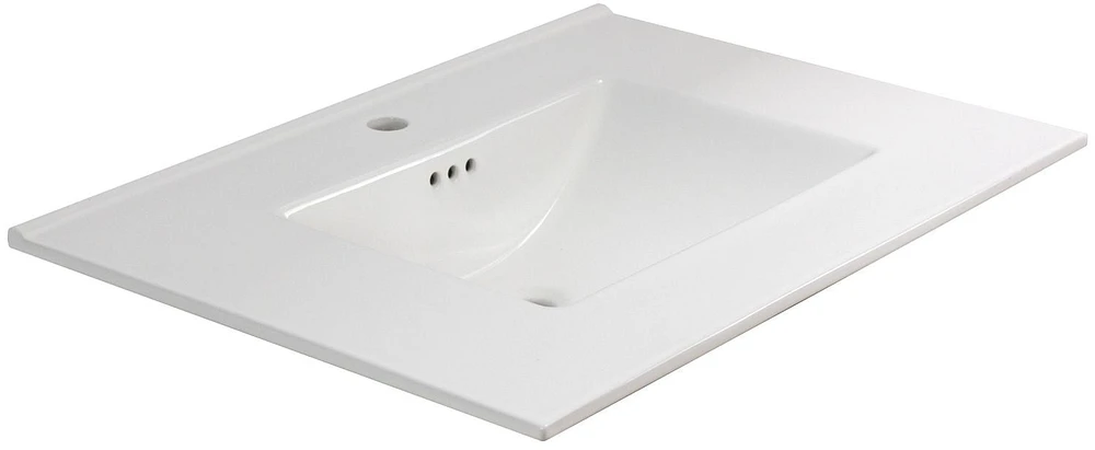 American Imaginations AI-33311 30.75 pouces W 22,25 pouces Dessus en céramique de D dans la couleur blanche pour le robinet de 1 trou