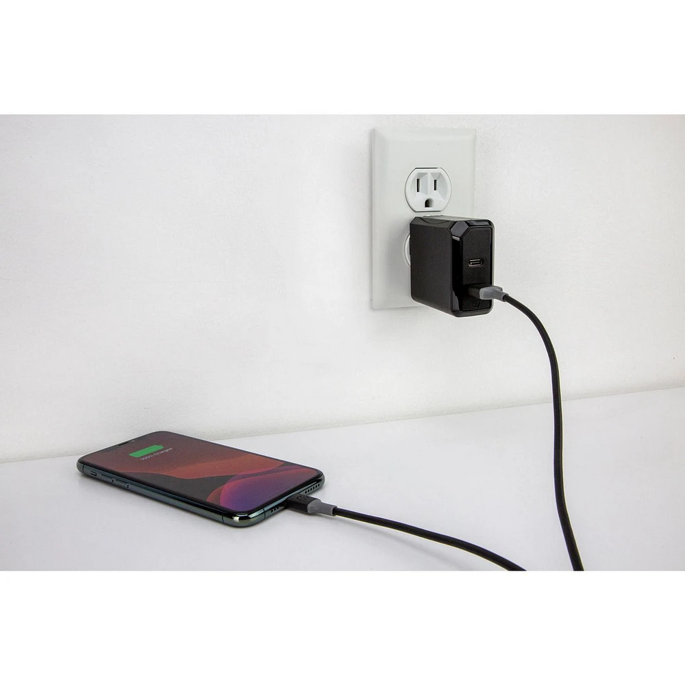 Scosche i34by-sp Strikeline MFi Certified Lightning Charge & Sync Cable 4-Foot, Fast charging