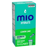 Hydrate Aromatisant D'Eau Liquide Citron Vert Avec Électrolytes 4, 5 G Paquets, 10 Ct Boîte Mio hydrater citron vert 3.8G X 10