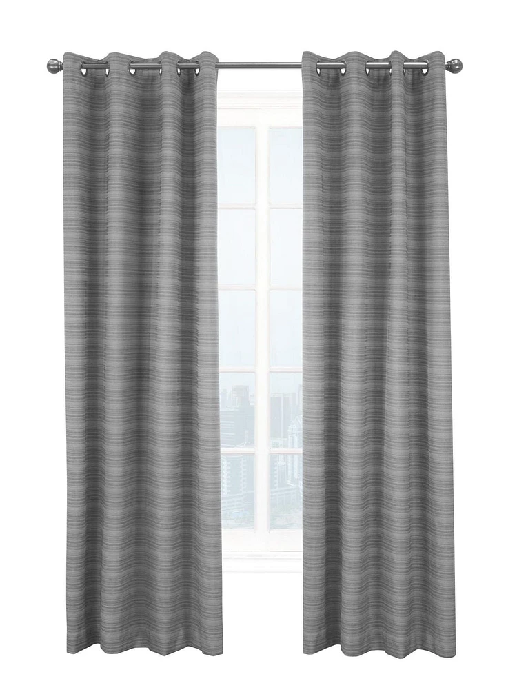 Loft Living Morice, panneau de rideau à oeillets texturé, 100% occultant 52" x 63", gris