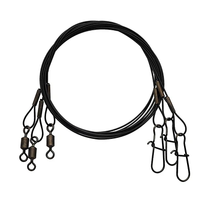 Eagle Claw Q08012-009 18" Leaders noirs, test de 45 lb, 3Pk Leaders noirs