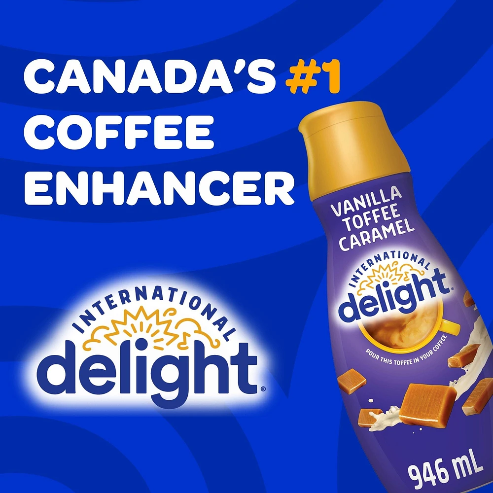 International Delight Vanilla Toffee Caramel Coffee Creamer, 946ml Coffee Whitener