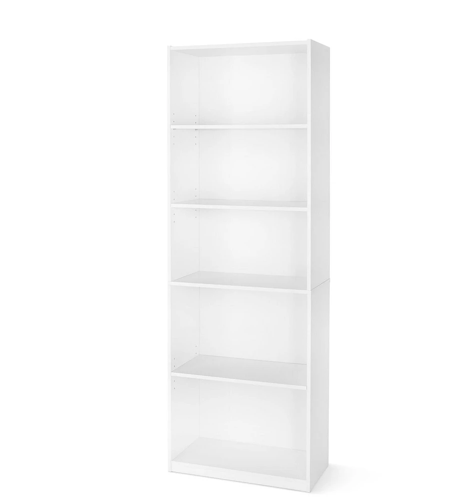 Mainstays Bibliothéque 5 Tablettes, Finitions Multiples tablettes réglable 71” de haut