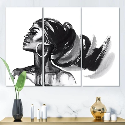 Designart Portrait monochrome de femme afro-américaine IV Art mural sur toile