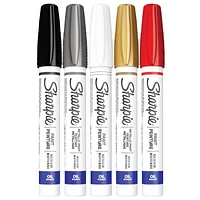 Marqueurs Sharpie Paint à base d'huile, pointe moyenne, couleurs assorties 5 unités