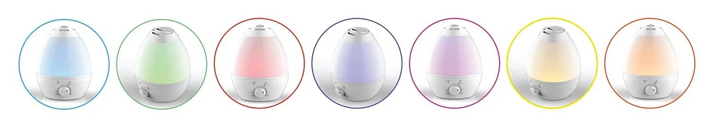 Humidificateur ultrasonique de Bell+Howell qui change de couleur