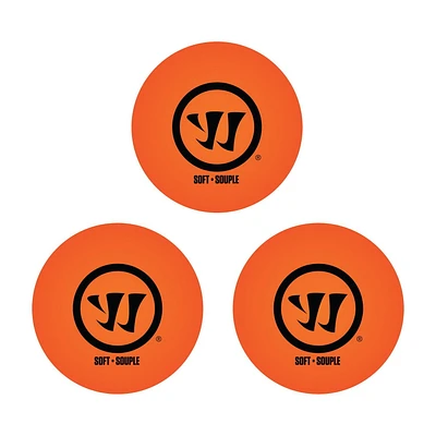 Warrior Balle de Hockey de Rue - 3 pk - Souple - Orange Rebond faible