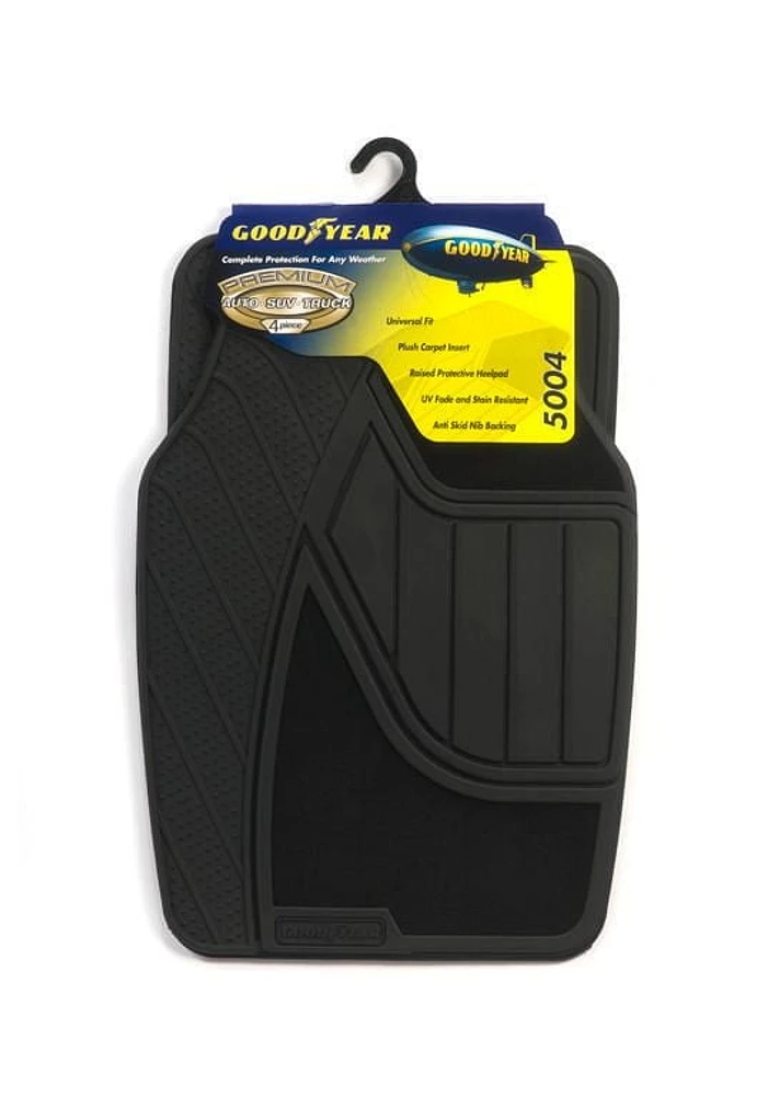 Premium Goodyear Rubber And Carpet Mat Set - Black Black