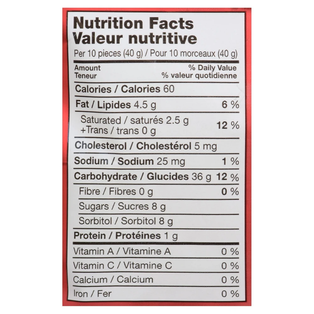 Friandise Carres de Fruits Sauvages Surs au Chocolat au Lait Tangy Zangy