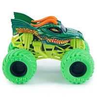 Monster Jam, Monster truck Dragon officiel, véhicule en métal moulé, série Nitro Neon, échelle 1:64