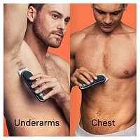 Tond. pr le corps Braun BG5340, pr hommes, poitrine, aisselles, aine et plus, incl. 2 peignes de 1-11 mm, techn. SkinShield pr util. en douceur, étanche, 100 min