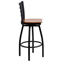 Flash Furniture Hercules 32" Swivel Metal Bar Stool in Black and Burgundy