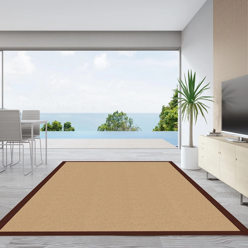 Tapis Athena sisal et marron 9 pi 10 po x 13 pi