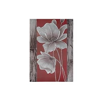 Art Mural En Toile Peint À La Main (Fleurs Et Bois) - Ensemble De 2
