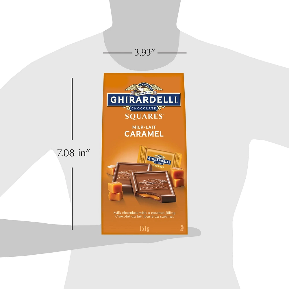 GHIRARDELLI Milk Chocolate Caramel Squares, 151-Gram Bag, Chocolate Caramel Squares