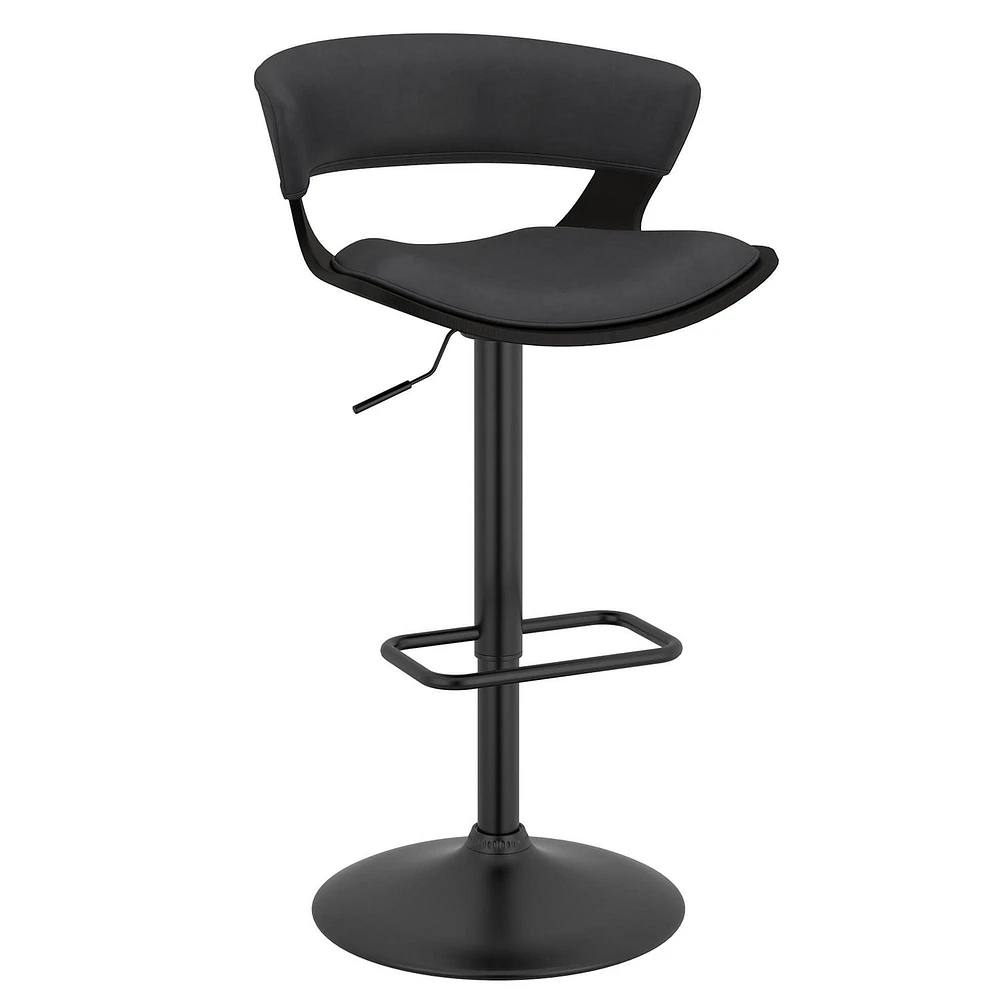 Tabouret contemporain pneumatique, charbon