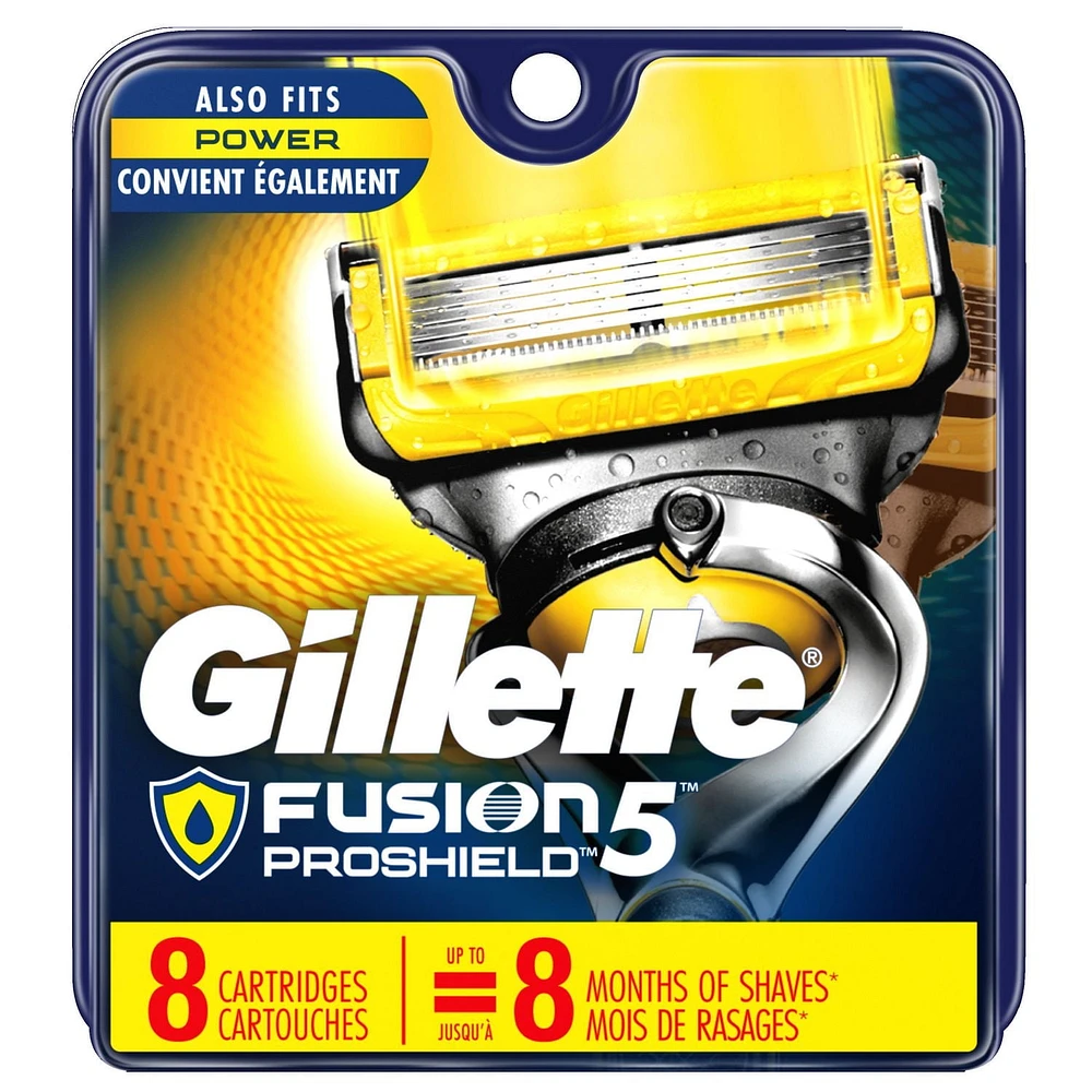Cartouches de rechange de rasoir Gillette Fusion5ProGlide Défense pour hommes de rechange de rasoir pour manche de rasoir Flex-pivot, 2x plus de lubrification, lame de précision pour hommes
