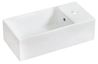 American Imaginations -in. W Above Counter White Bathroom Vessel Sink Set For 1 Hole Right Faucet AI